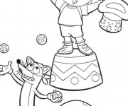Coloriage et dessins gratuit Dora Magicienne de Cirque à imprimer