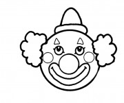 Coloriage et dessins gratuit Cirque Tête de Clown à imprimer