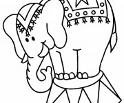 Coloriage et dessins gratuit Un Éléphant du Cirque à imprimer