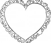 Coloriage et dessins gratuit Coeur décoré à imprimer