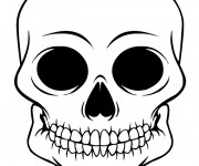 Coloriage Crâne en noir et blanc
