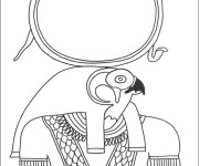 Coloriage et dessins gratuit Egypte Horus à imprimer