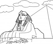 Coloriage et dessins gratuit Egypte Le sphinx de Gizeh à imprimer