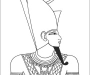 Coloriage et dessins gratuit Egypte Pharaon à décorer à imprimer