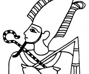 Coloriage et dessins gratuit Egypte Pharaon à découper à imprimer