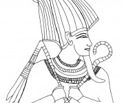 Coloriage et dessins gratuit Egypte Pharaon facile à imprimer