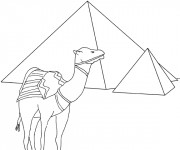 Coloriage Egypte Pyramide facile
