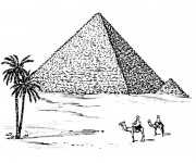 Coloriage et dessins gratuit Egypte Pyramide maternelle à imprimer