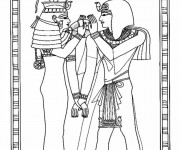 Coloriage et dessins gratuit Egyptien sur papyrus à imprimer