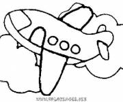 Coloriage et dessins gratuit avion facile maternelle à imprimer