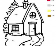 Coloriage Maison numéroté Facile
