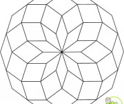 Coloriage Mandala géométrique Facile