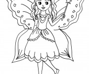 Coloriage Fille Ange