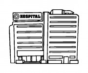 Coloriage et dessins gratuit Hôpital Bâtiment à imprimer
