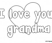 Coloriage I Love You Grandma
