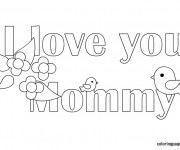 Coloriage I Love You Mommy facile