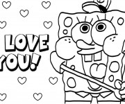 Coloriage Spongebob vous aime