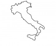 Coloriage Italie Carte simple
