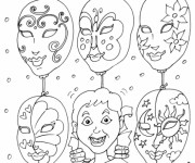Coloriage Masques Italiens