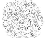 Coloriage et dessins gratuit Anniversaire de Kirby à imprimer