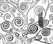 Coloriage et dessins gratuit Arbre de Klimt à colorier à imprimer