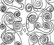 Coloriage et dessins gratuit Arbre Peintre Klimt à imprimer