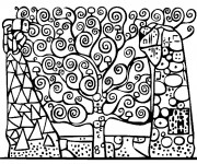 Coloriage et dessins gratuit Joli Tableau Klimt à imprimer