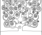 Coloriage et dessins gratuit Klimt Arbre de vie à imprimer
