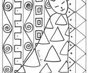 Coloriage et dessins gratuit Klimt Le chat à imprimer