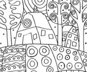 Coloriage et dessins gratuit Klimt symboliste à imprimer