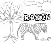 Coloriage et dessins gratuit Les Prénoms Robin à imprimer
