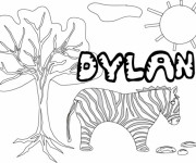 Coloriage Mon Prénom Dylan avec Paysage