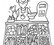 Coloriage et dessins gratuit Le Vendeur De Légumes à imprimer
