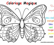 Coloriage et dessins gratuit Papillon Magique Chiffres à imprimer