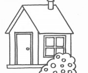 Coloriage et dessins gratuit Maison avec une cheminée à imprimer