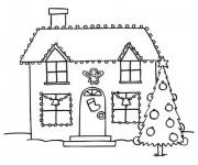 Coloriage et dessins gratuit Maison et La Décoration Noel à imprimer