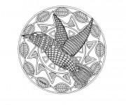 Coloriage et dessins gratuit Mandala Animaux Oiseau à imprimer