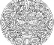 Coloriage et dessins gratuit Mandala Cancer de Mer à imprimer