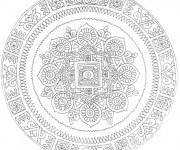 Coloriage et dessins gratuit Mandala Difficile indien à imprimer