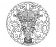 Coloriage et dessins gratuit Mandala Dragon difficile à imprimer