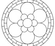 Coloriage Mandala Fleur à six Pétales