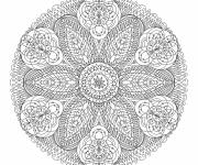 Coloriage et dessins gratuit Mandala fleur adulte anti-stress à imprimer