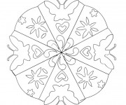 Coloriage Mandala Fleur et Papillon
