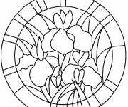Coloriage Mandala Fleur stylisé