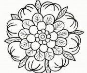 Coloriage et dessins gratuit Mandala Fleurs sympathique à imprimer