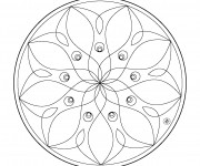 Coloriage Mandala Fleurs vecteur