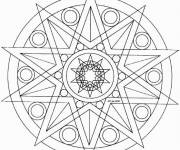 Coloriage Mandala étoile géométrique