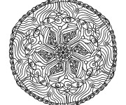 Coloriage et dessins gratuit Mandala Fleurs et Yeux à imprimer