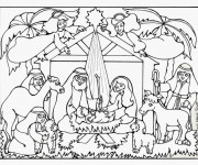 Coloriage et dessins gratuit Jésus Manger maternelle à imprimer