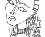 Coloriage Femme en Afrique stylisé